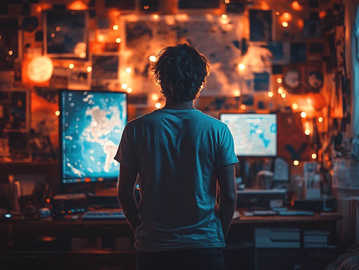 boy working with computer