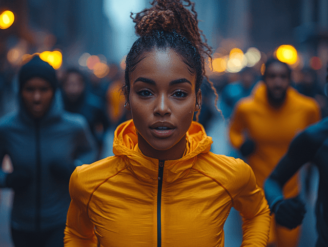 girl running in marathon